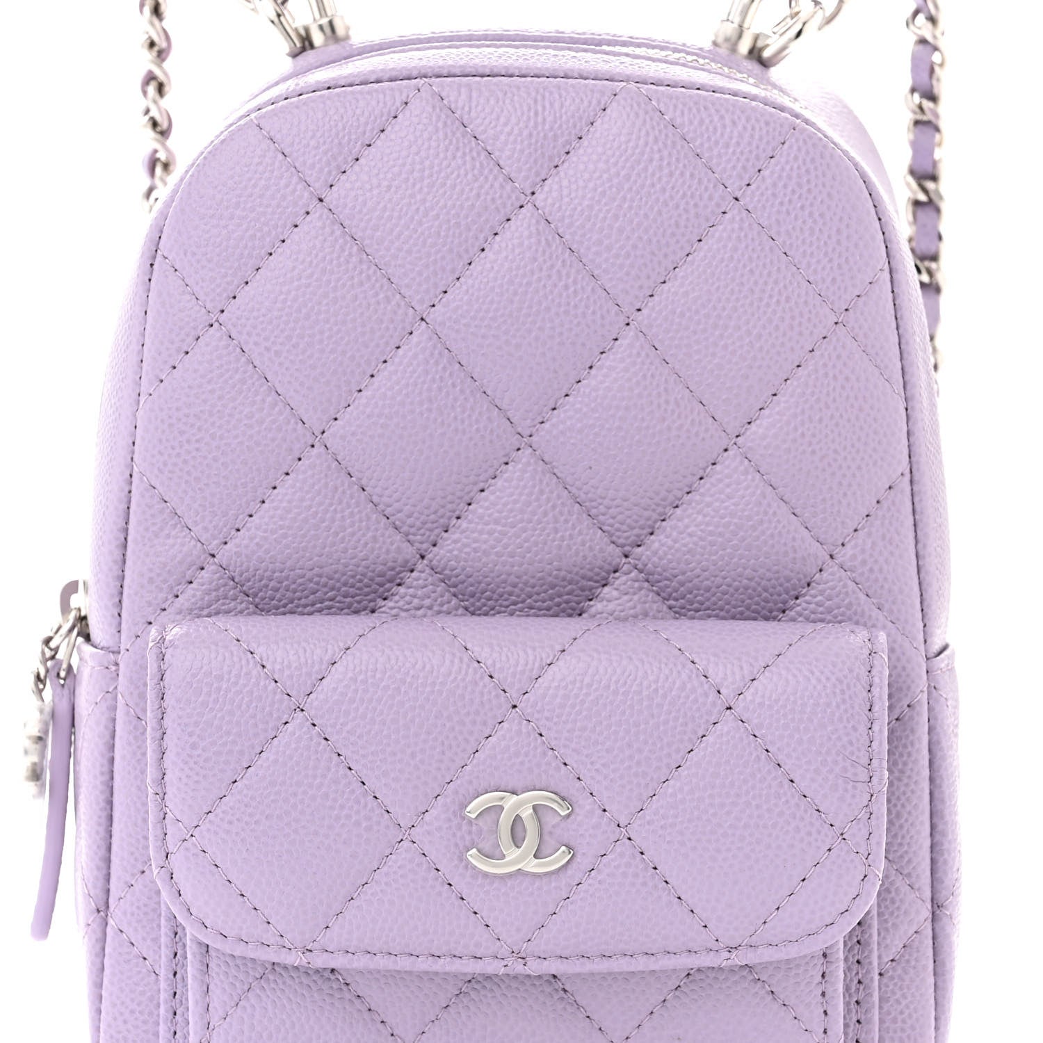 Chanel Caviar Quilted CC Mini Classic Backpack Lilac 9 of 12