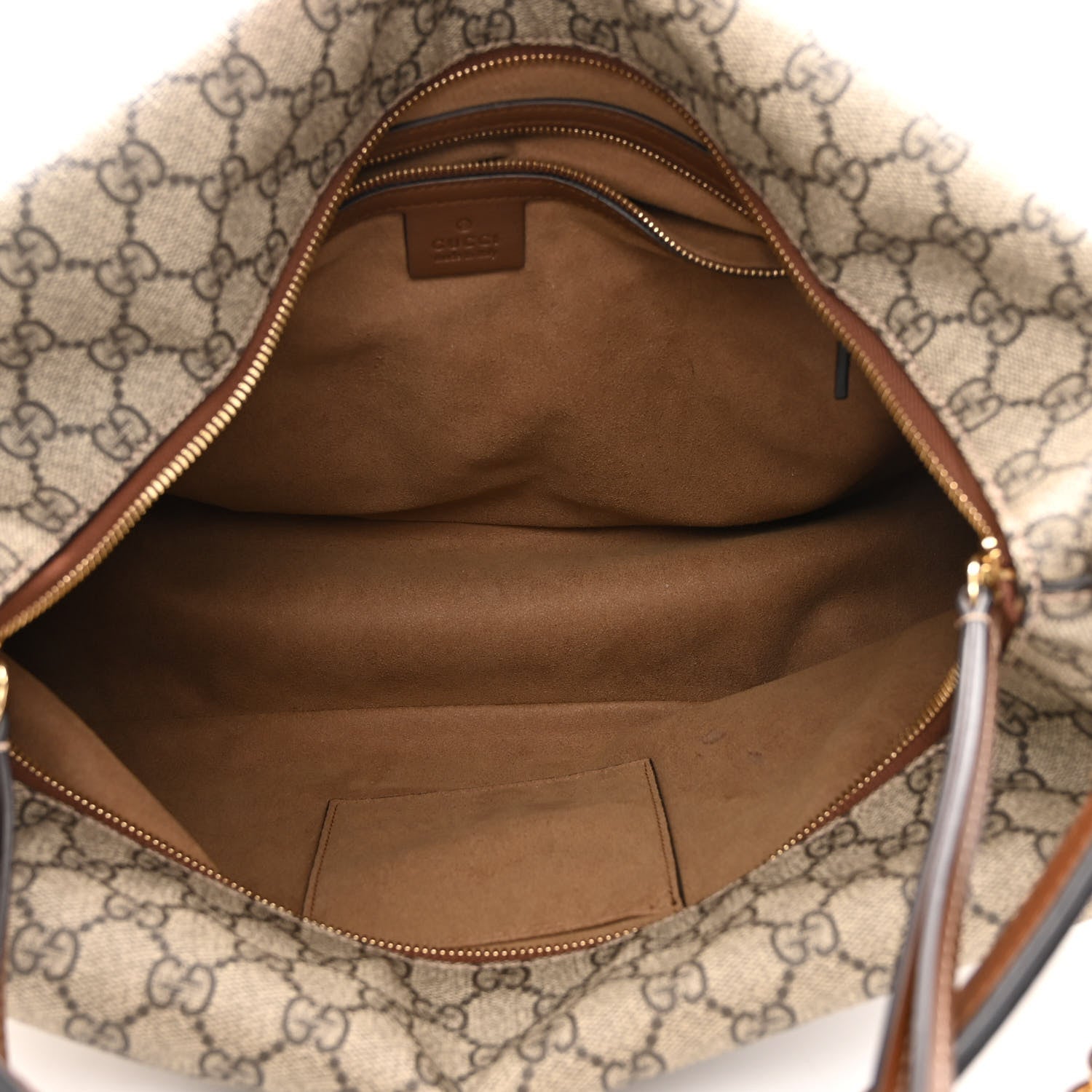 Gucci GG Supreme Monogram Large Linea A Hobo Light Brown 5 of 10