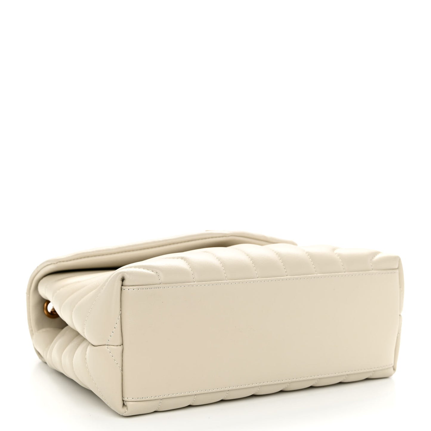 Calfskin Y Quilted Monogram Small Loulou Chain Satchel Crema Soft