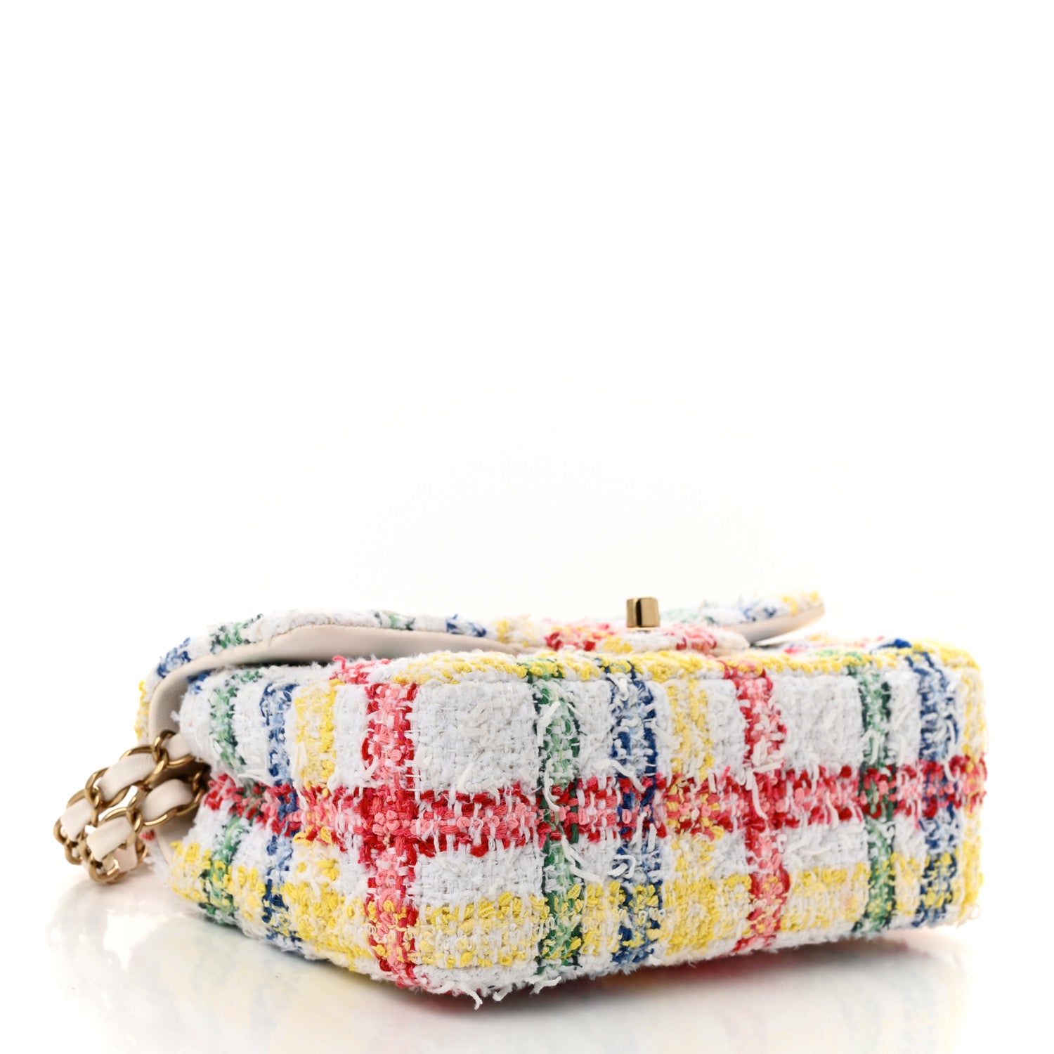 Chanel Tweed Quilted Mini Rectangular Flap White Multicolor 4 of 11