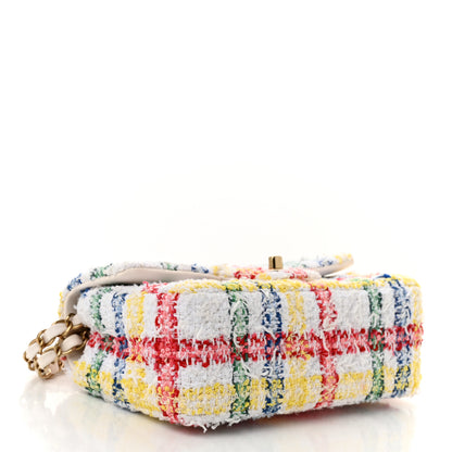 Chanel Tweed Quilted Mini Rectangular Flap White Multicolor 4 of 11