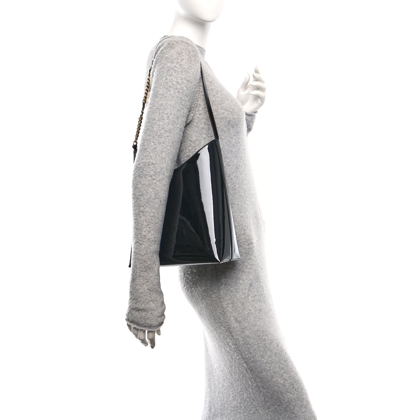 Patent Calfskin Rendez-Vous Hobo Black