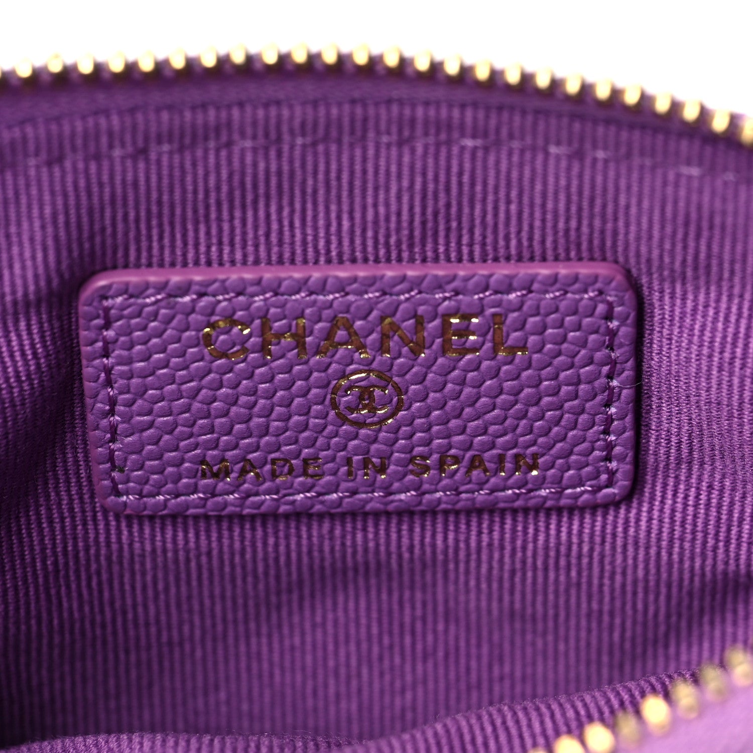 Chanel Caviar Quilted Small Cosmetic Case Purple 6 of 9