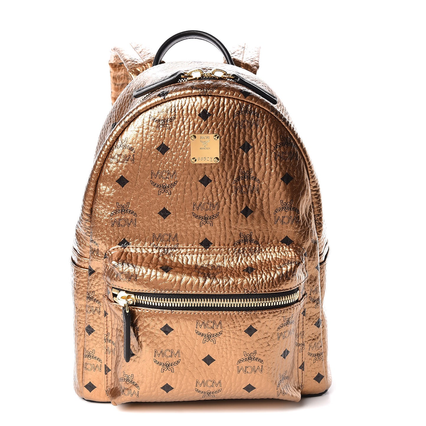Metallic Visetos Small Stark Backpack Gold