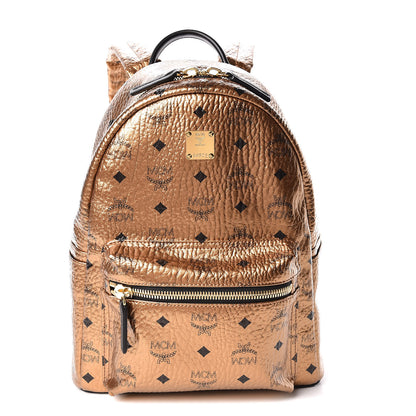 MCM Metallic Visetos Small Stark Backpack Gold 1 of 11