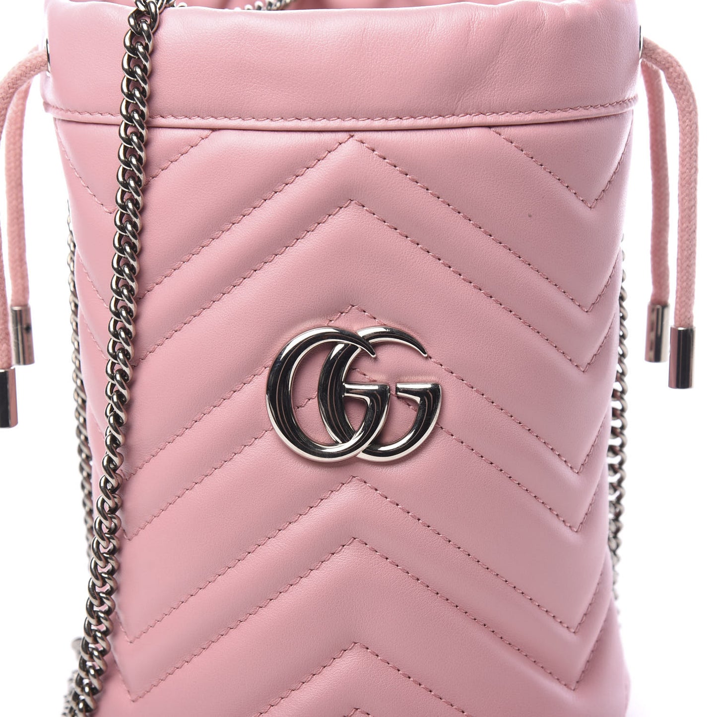 Calfskin Matelasse Mini GG Marmont 2.0 Bucket Bag Wild Rose
