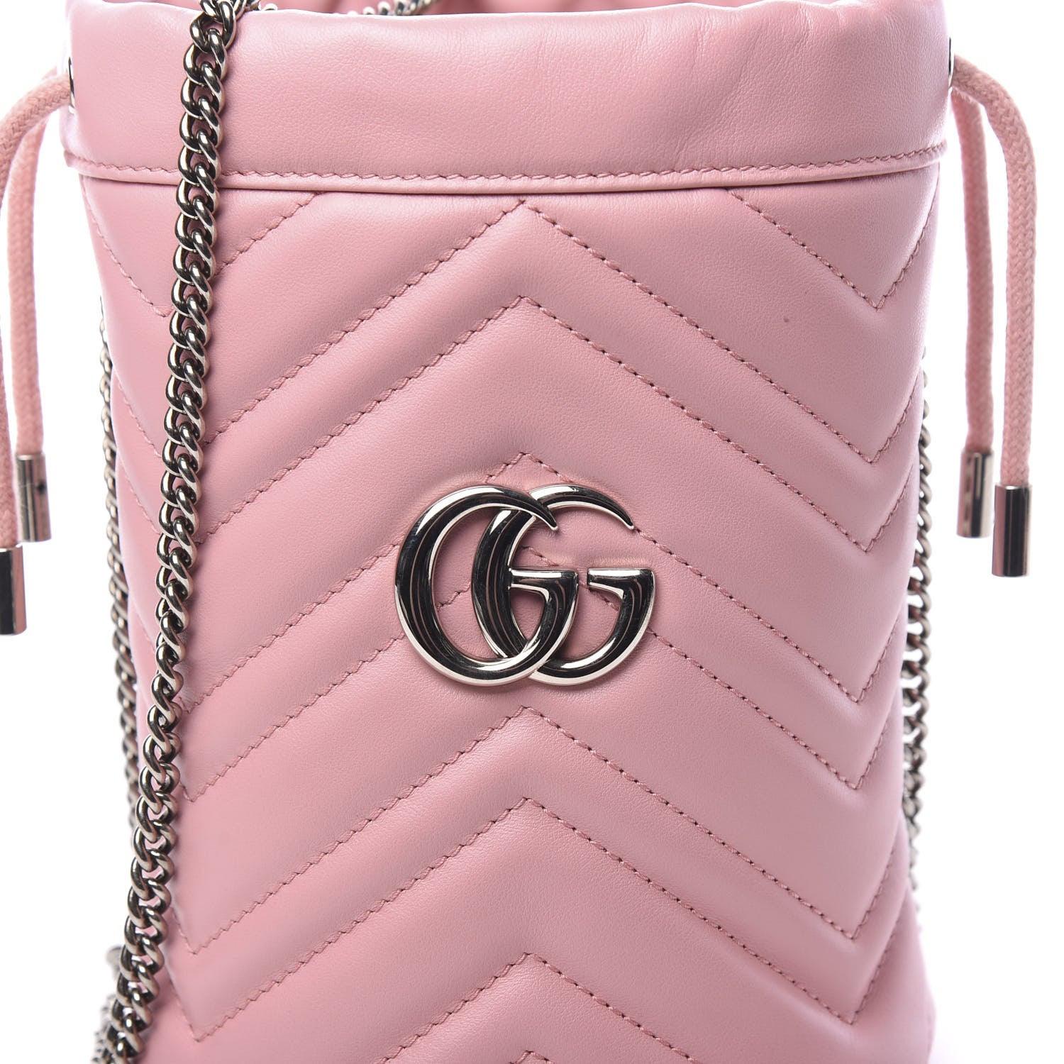 Gucci Calfskin Matelasse Mini GG Marmont 2.0 Bucket Bag Wild Rose 9 of 9