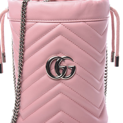 Gucci Calfskin Matelasse Mini GG Marmont 2.0 Bucket Bag Wild Rose 9 of 9