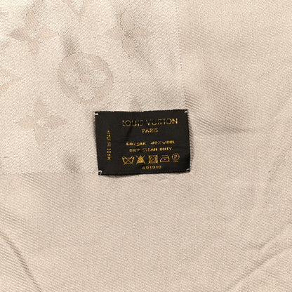 Louis Vuitton Silk Wool Monogram Shawl Beige 3 of 3