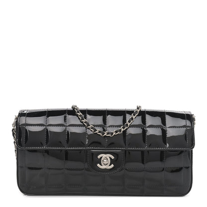 Chanel Patent Quilted East West Chocolate Bar Flap Black 1 of 9