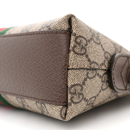 Gucci GG Supreme Monogram Textured Dollar Calfskin Web Small Ophidia Dome Shoulder Bag Beige Ebony New Acero 10 of 10