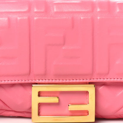 Fendi Nappa FF 1974 Embossed Mini Baguette Rosa Fluo 8 of 10