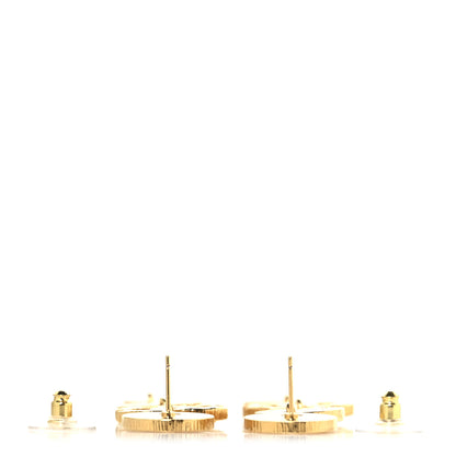 Chanel Metal Disc CC Long Drop Earrings Gold 3 of 4