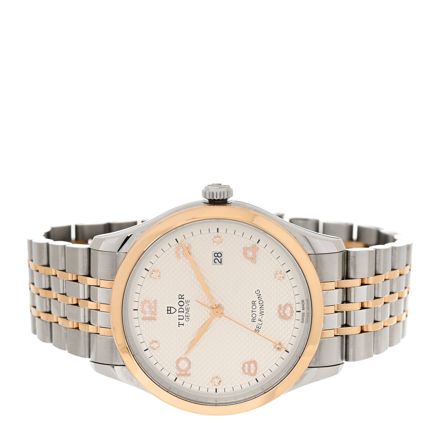 Stainless Steel 18K Rose Gold Diamond 41mm 1926 Automatic Watch Silver 91651
