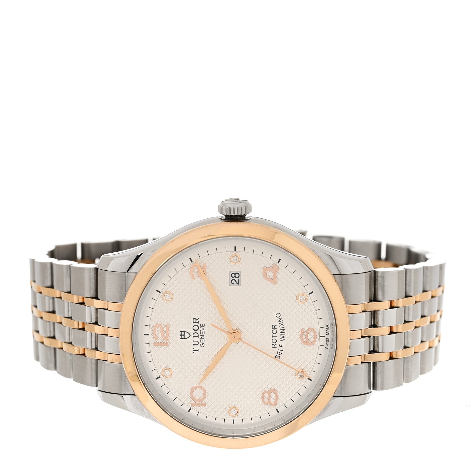 TUDOR Stainless Steel 18K Rose Gold Diamond 41mm 1926 Automatic Watch Silver 91651 2 of 5
