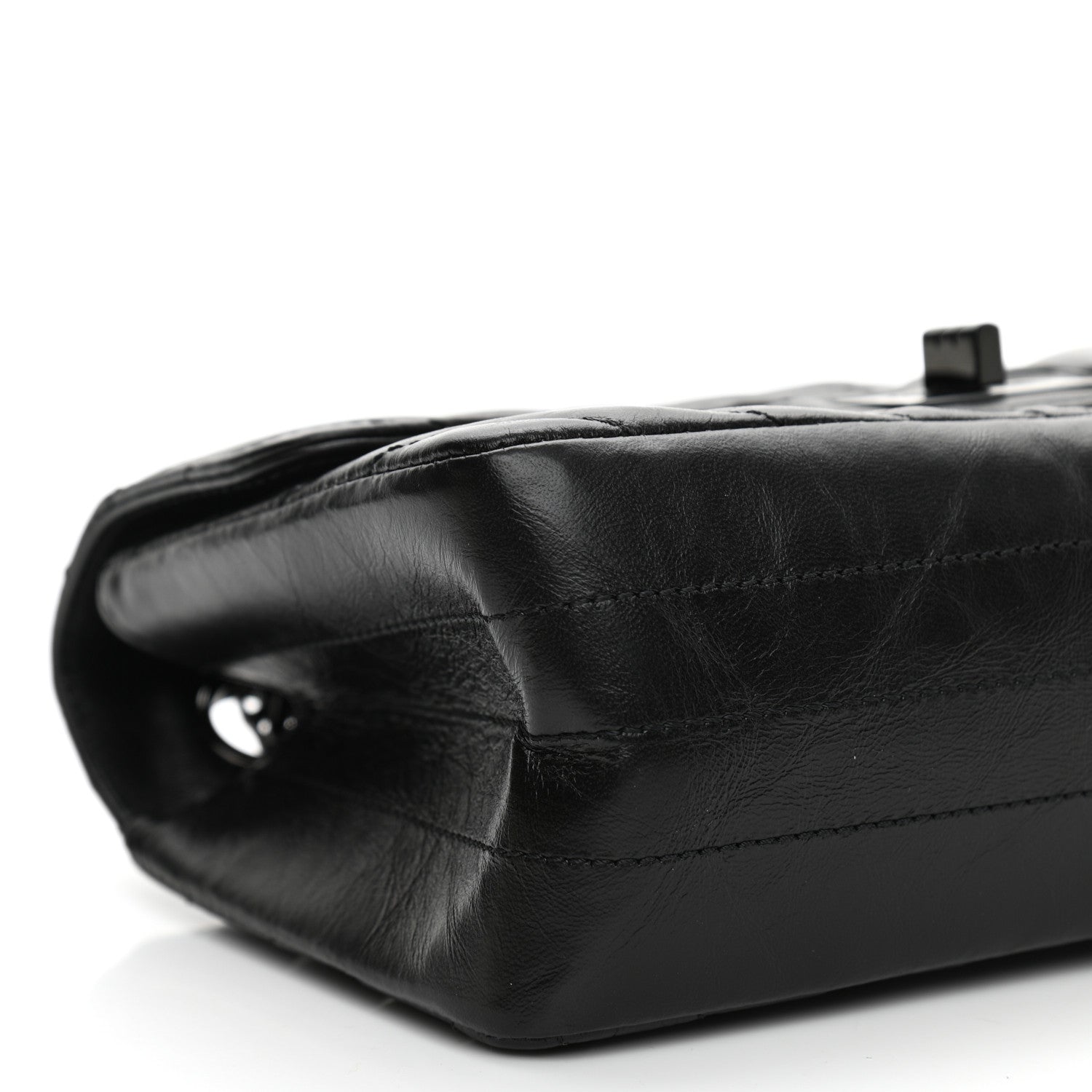 Chanel Aged Calfskin Chevron Quilted 2.55 Reissue Mini Flap So Black 9 of 11