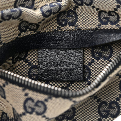 Gucci GG Monogram Web Double Pocket Belt Bag Navy 5 of 8