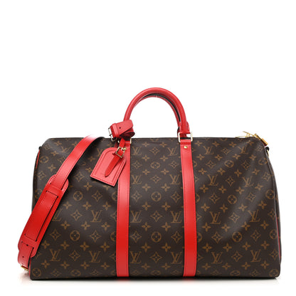 Louis Vuitton Calfskin Monogram Keepall Bandouliere 50 Coquelicot 1 of 12