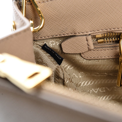 Prada Saffiano Lux Galleria Front Pocket Tote Sabbia 7 of 12