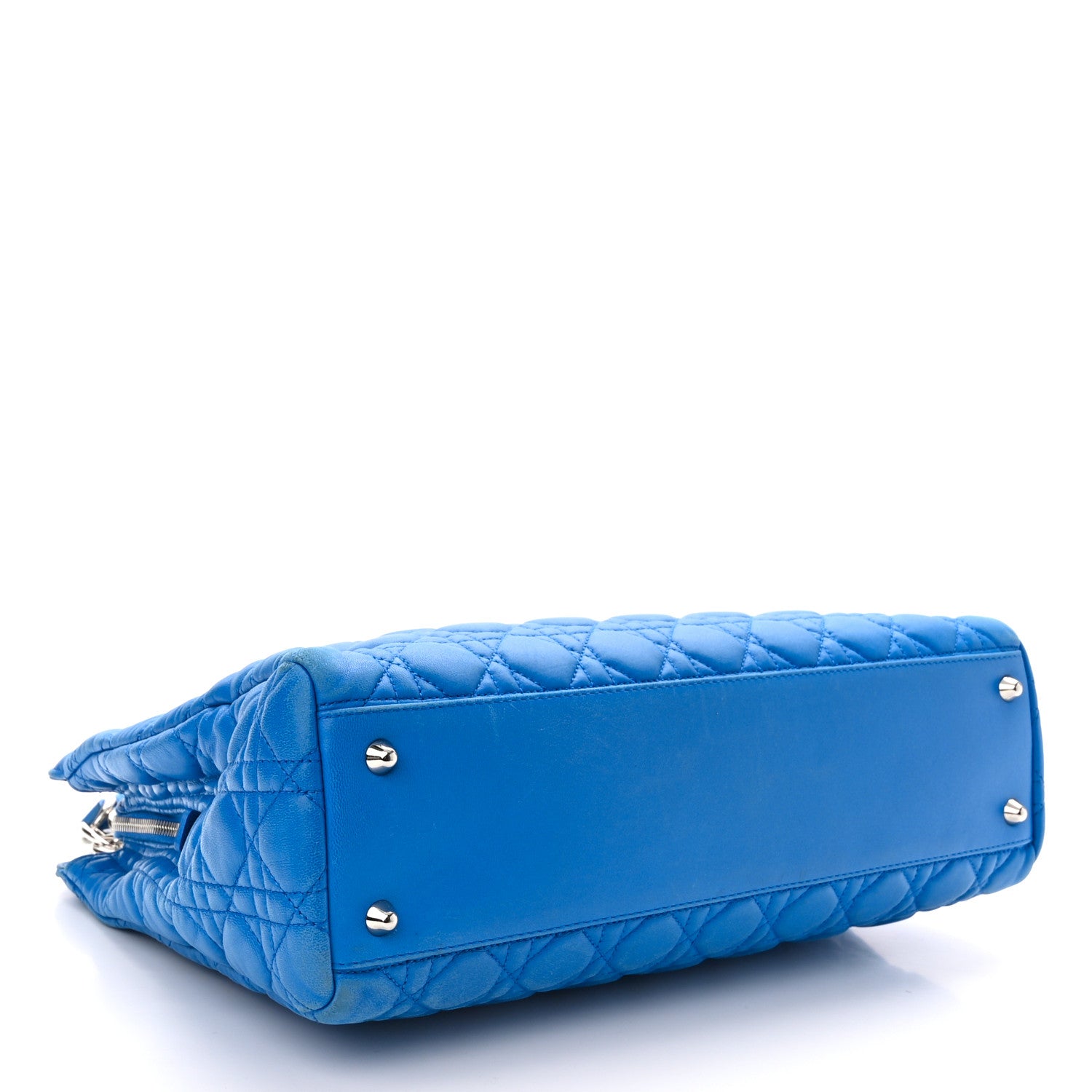 Christian Dior Lambskin Cannage Large Dior Soft Shopping Tote Blue