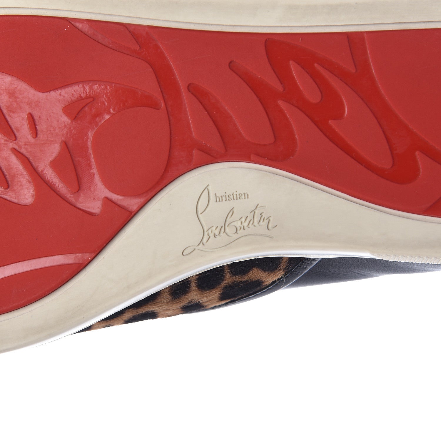 Christian Louboutin Pony Hair Jaguar Print Womens Master Key Flat Skate Sneakers 38 Brown Black 6 of 10