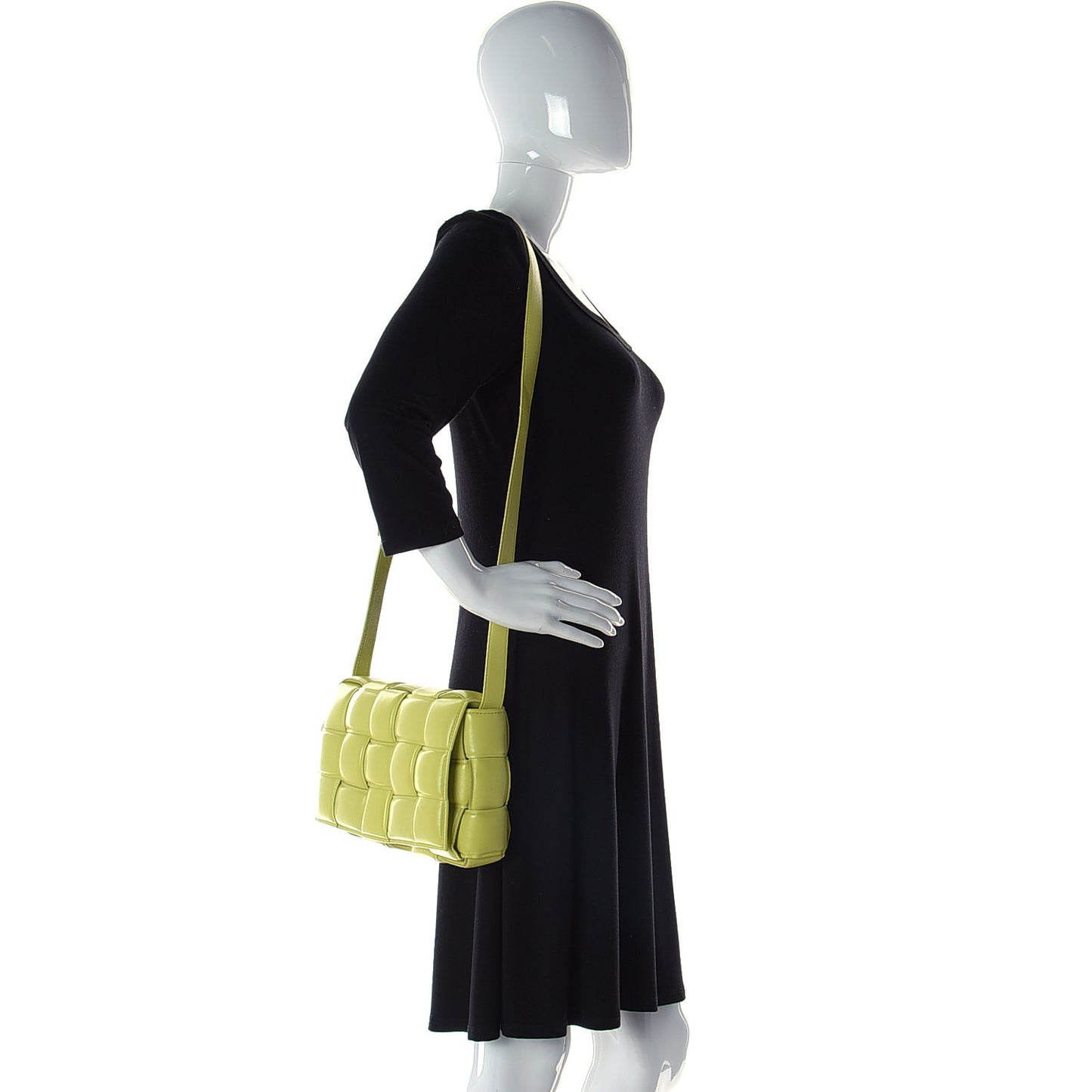 Nappa Maxi Intreccio Padded Cassette Crossbody Bag Seagrass