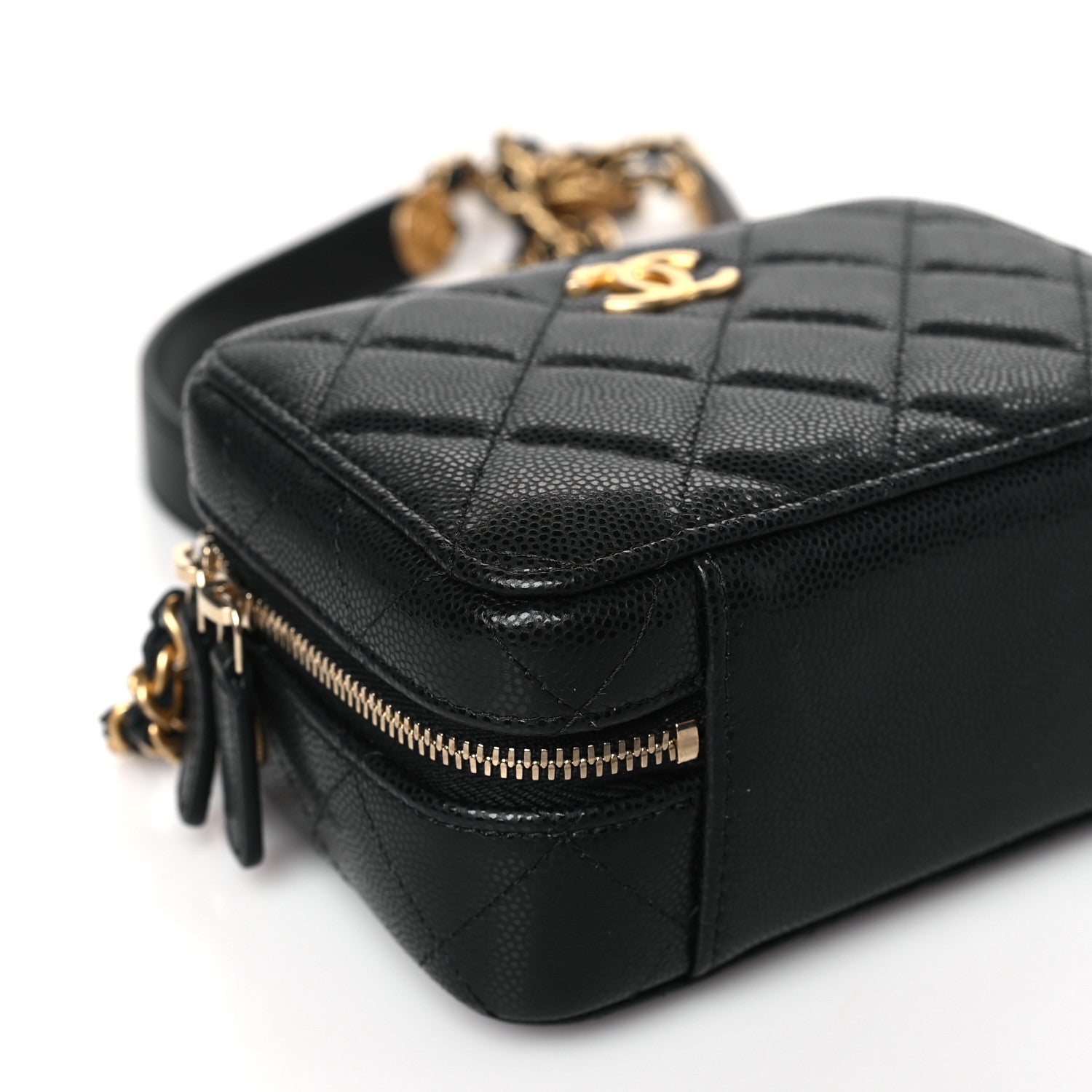 Chanel Caviar Quilted Twist Your Buttons Clutch With Chain Black 7 of 9