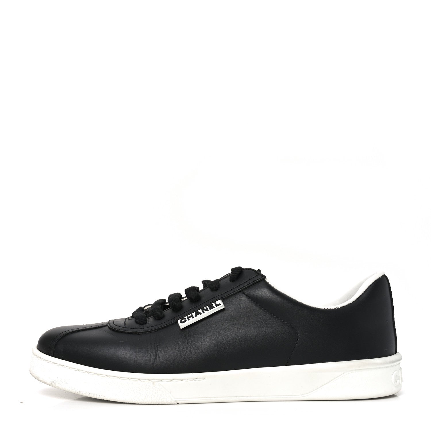 Chanel Calfskin CC Uniform Womens Sneakers 39 Black 1 of 8