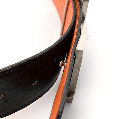 Hermes Box Togo 24mm Mini Constance H Belt 80 Black Orange 3 of 9