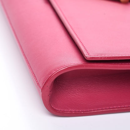 Saint Laurent Calfskin Classic Y Ligne Clutch Fuchsia 10 of 10