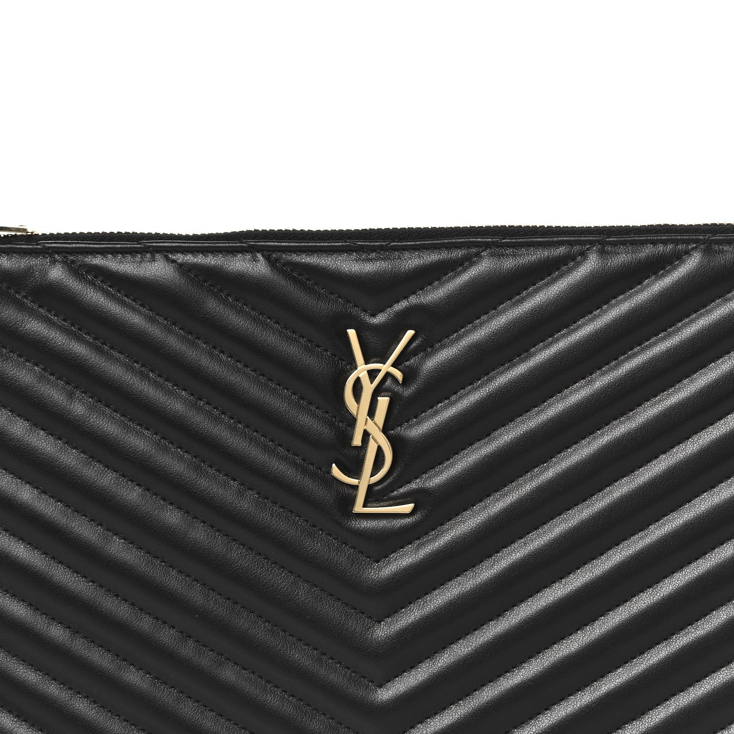 Saint Laurent Calfskin Matelasse Monogram Cassandre Tablet Pouch Black 8 of 8