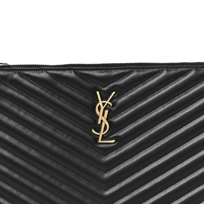Saint Laurent Calfskin Matelasse Monogram Cassandre Tablet Pouch Black 8 of 8
