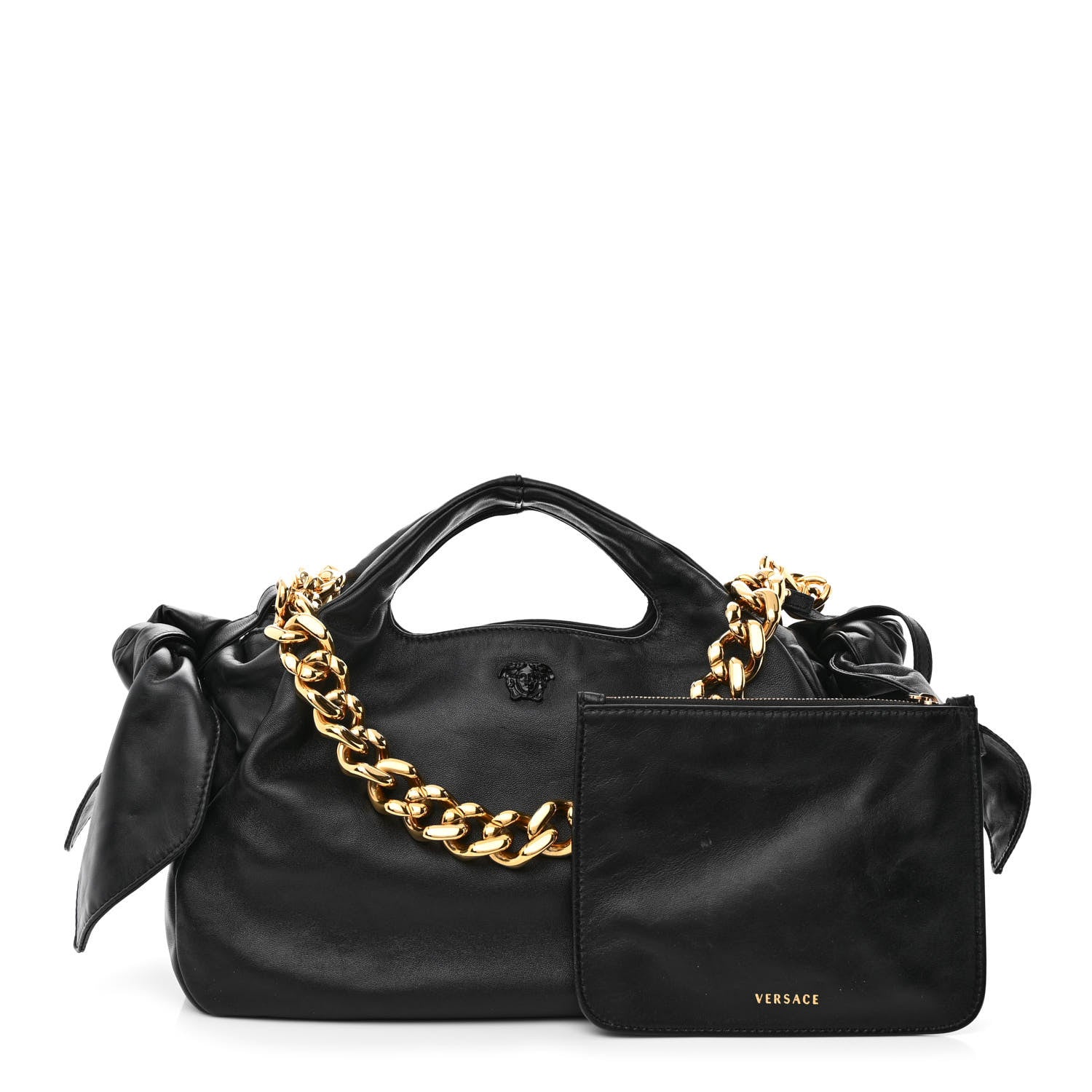 Versace Nappa Medusa Chain Shoulder Bag Black 1 of 11
