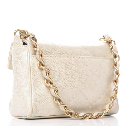 Chanel Caviar Quilted Mini Evening Bag Pearl 3 of 13