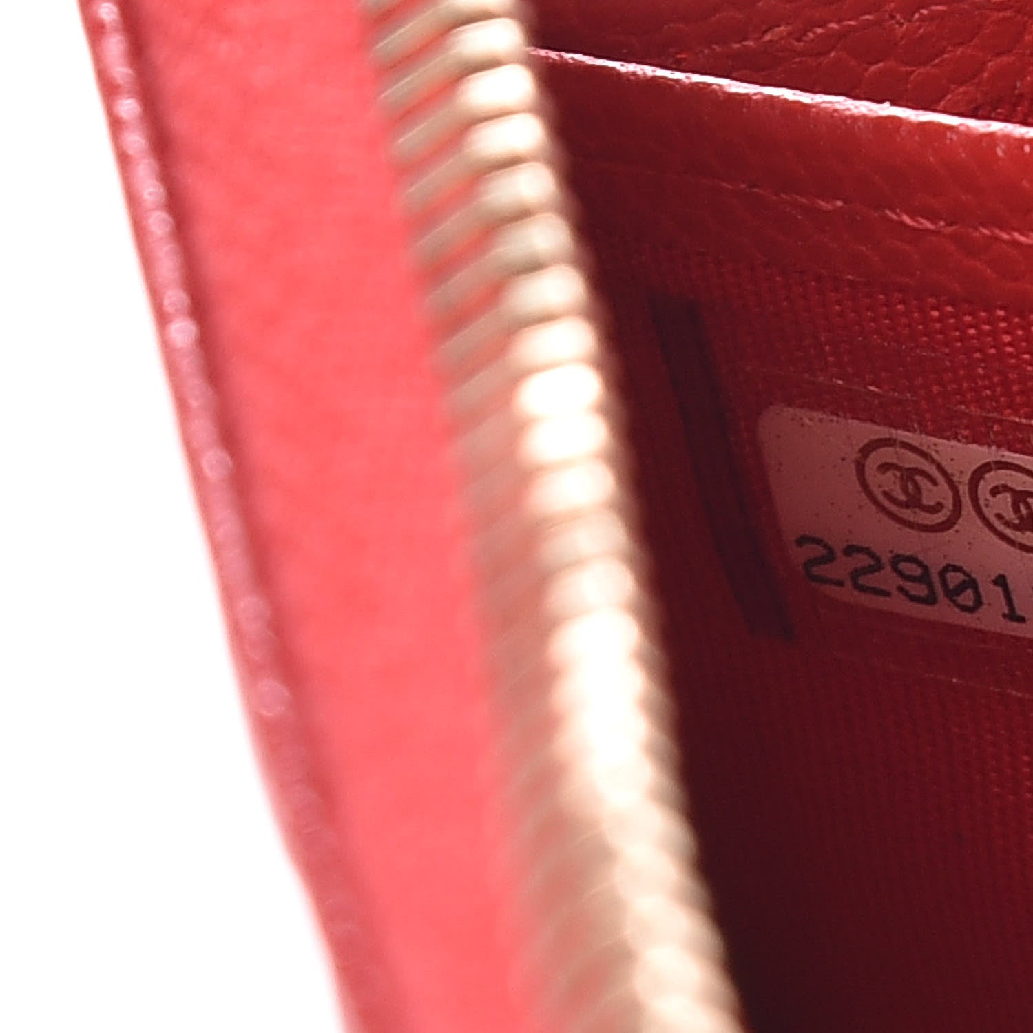 Chanel Caviar Camellia Embossed Zip Around Large Gusset Wallet Red 8 of 8