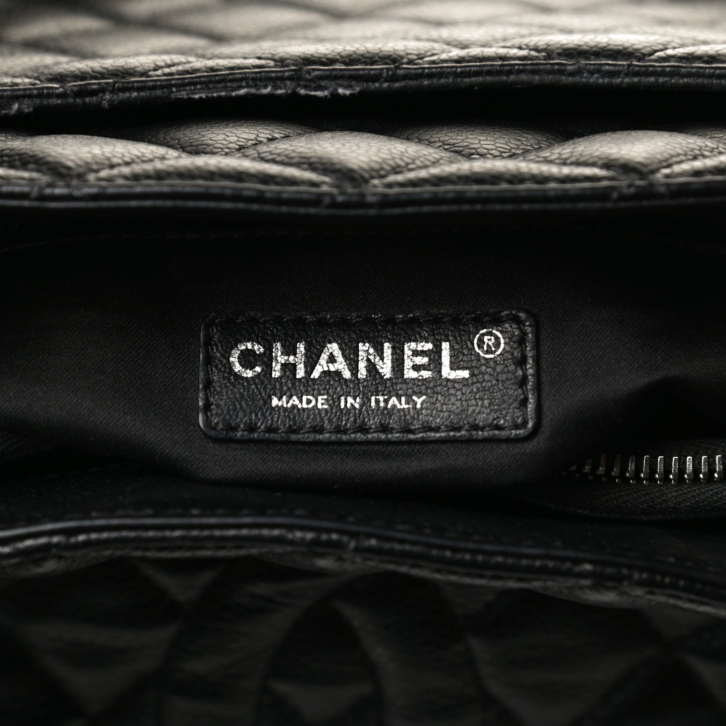 Caviar Quilted Grand Shopping Tote GST Black
