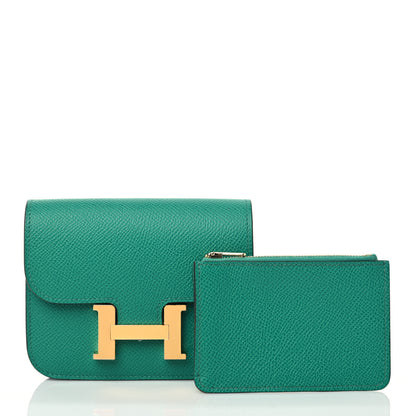 Hermes Epsom Constance Slim Wallet Vert Jade 3 of 9