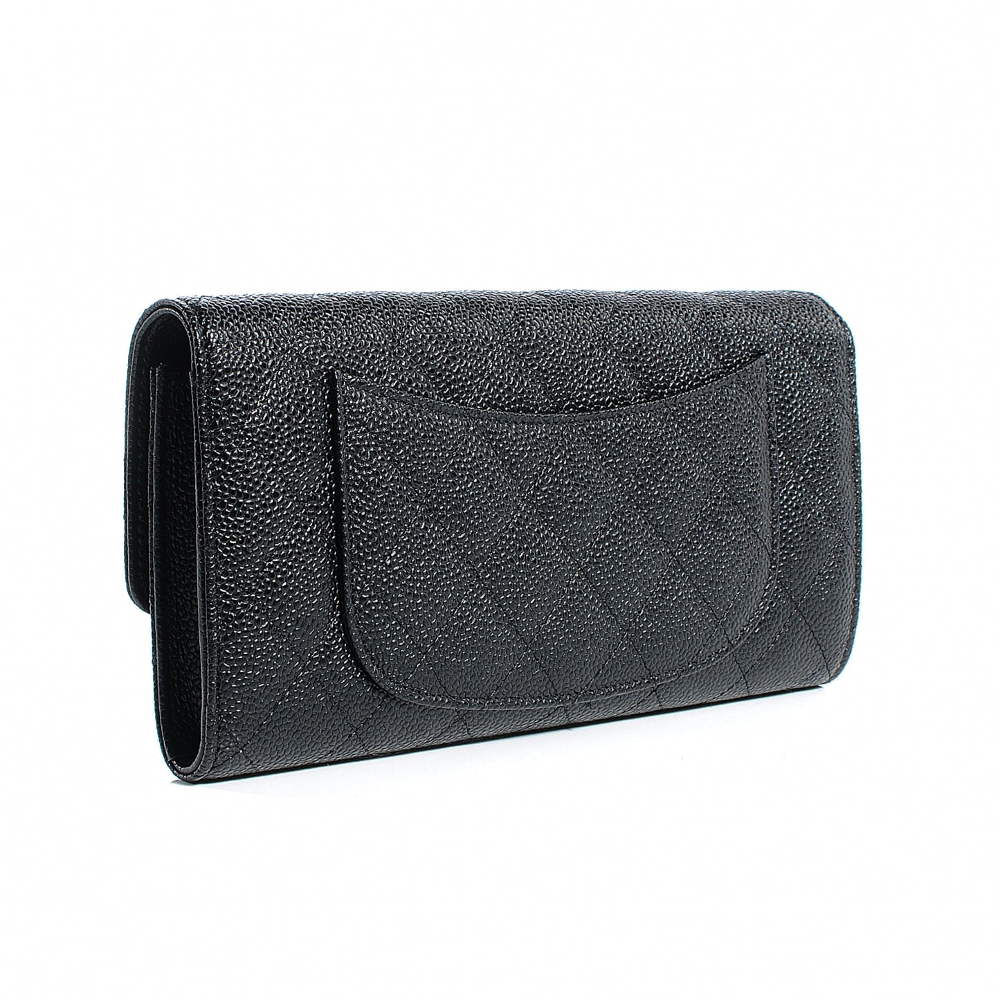 Caviar Quilted Travel Wallet Black