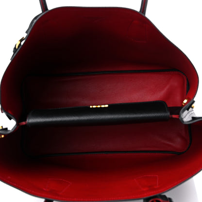 Prada Saffiano Cuir Medium Double Bag Black Fuoco 5 of 10