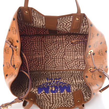 MCM Visetos Large Liz Reversible Shopper Tote Cognac 10 of 17
