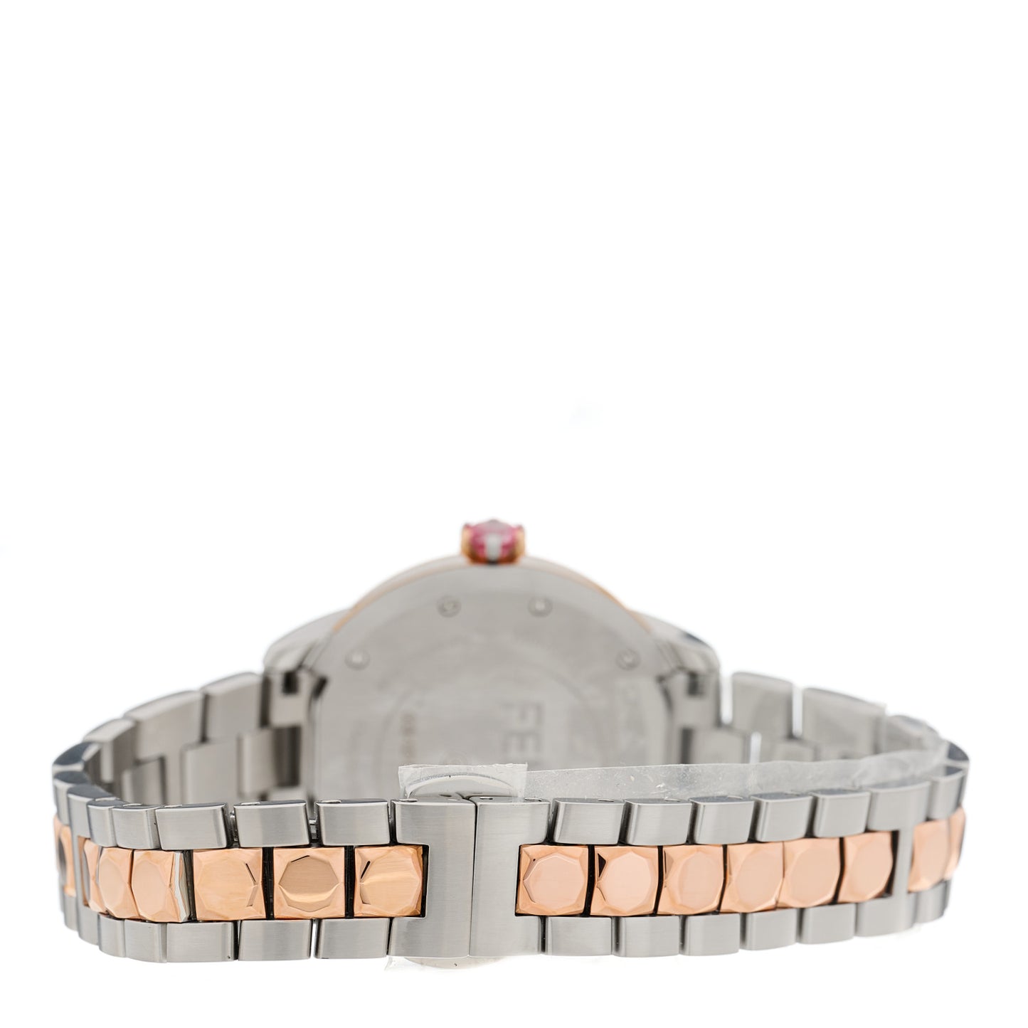 Stainless Steel Mother of Pearl Topaz Spinel 33mm Ishine Rotating Gem Two Tone Quartz Watch