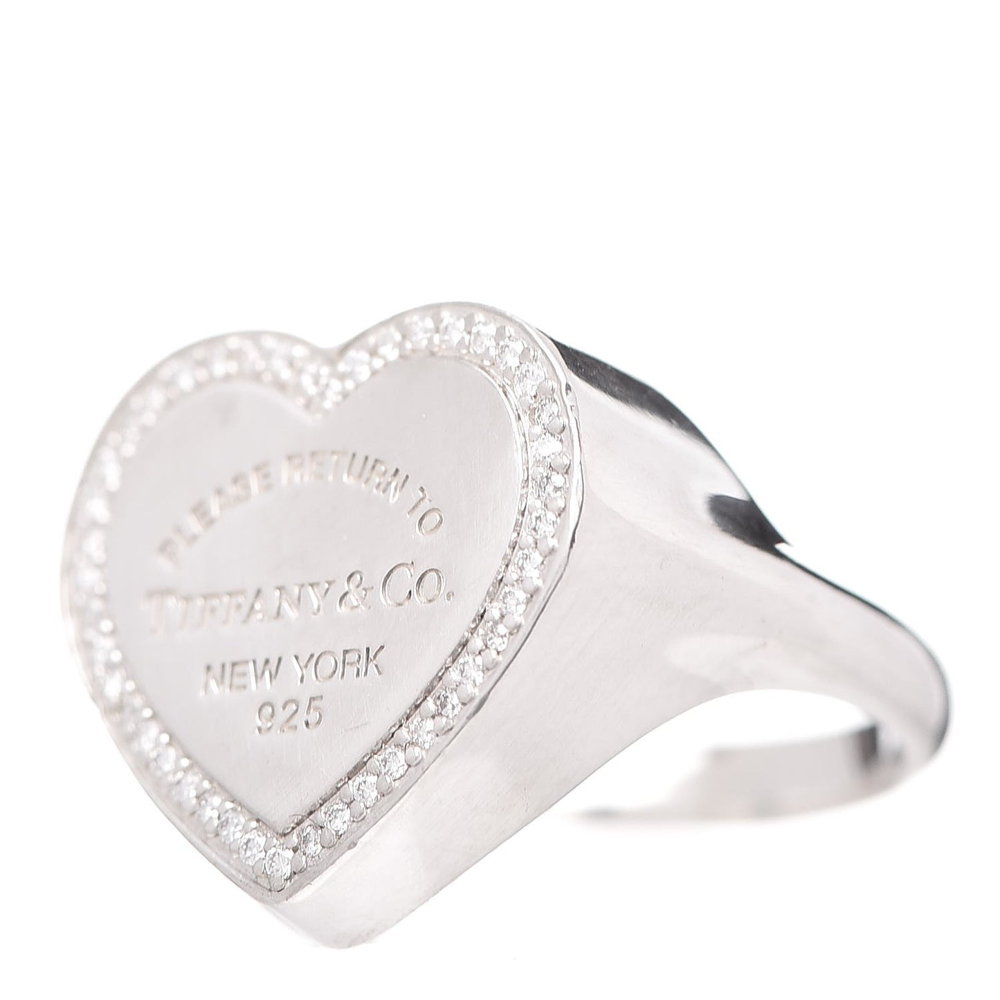 Sterling Silver Diamond Return To Heart Ring 53 6.25