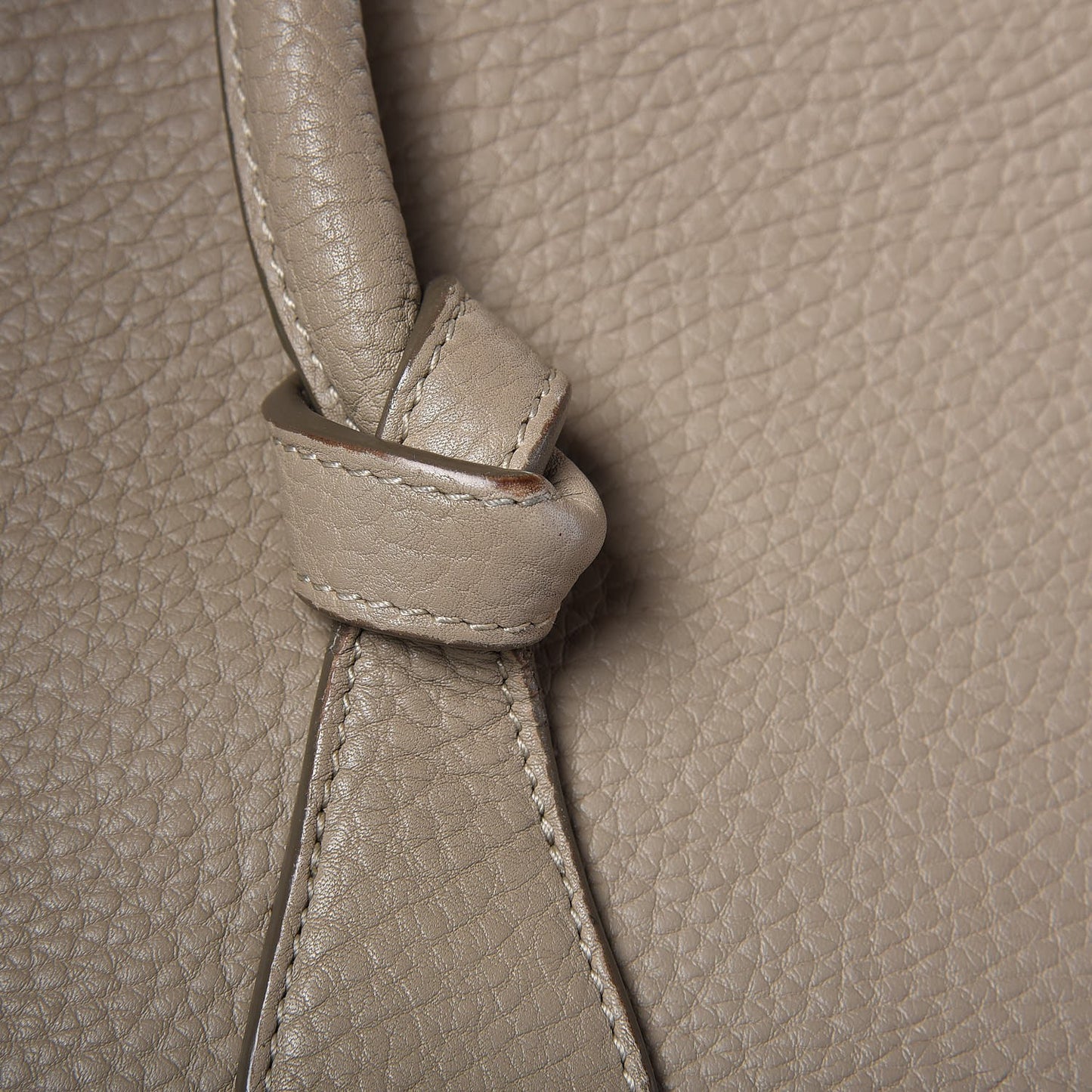 Crisped Calfskin Small Tie Knot Tote Light Taupe
