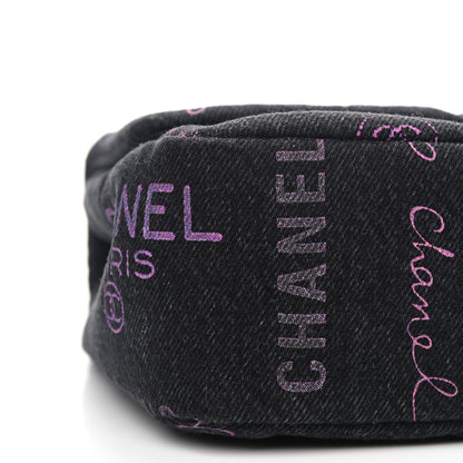 Chanel Denim Quilted Denim Mood Large Flap Black Multicolor 9 of 11