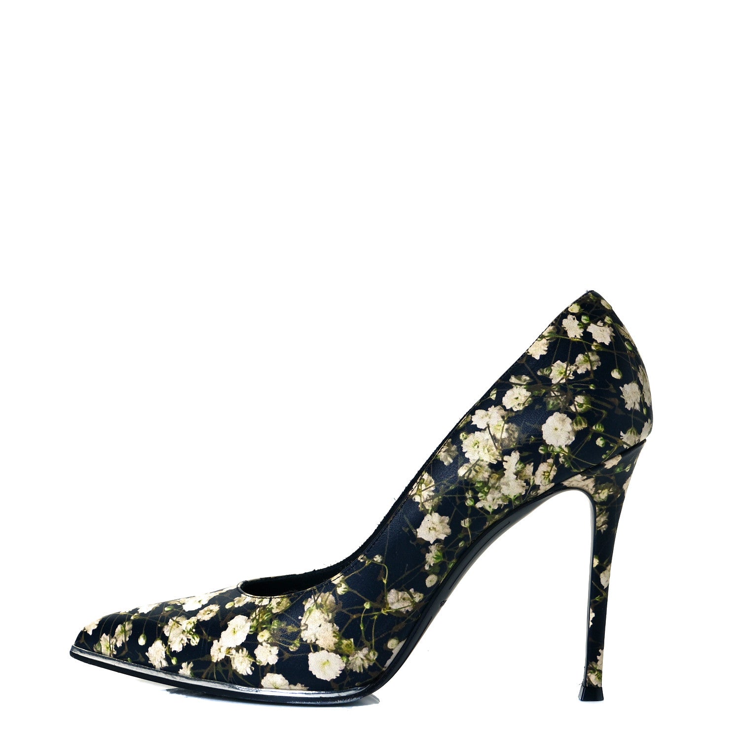 Givenchy Calfskin Floral Print Pointed Toe Pumps 40.5 Black Multicolor 1 of 11