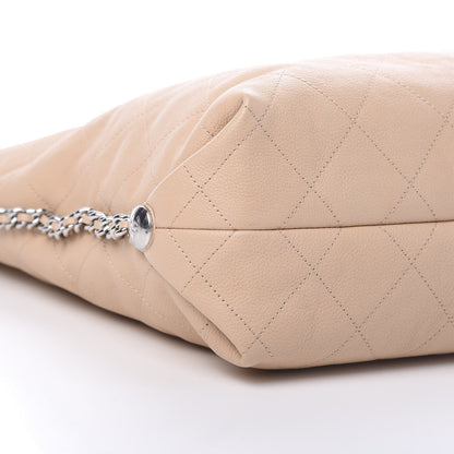 Chanel Grained Calfskin Stitched Medium Braided With Style Hobo Beige 7 of 9