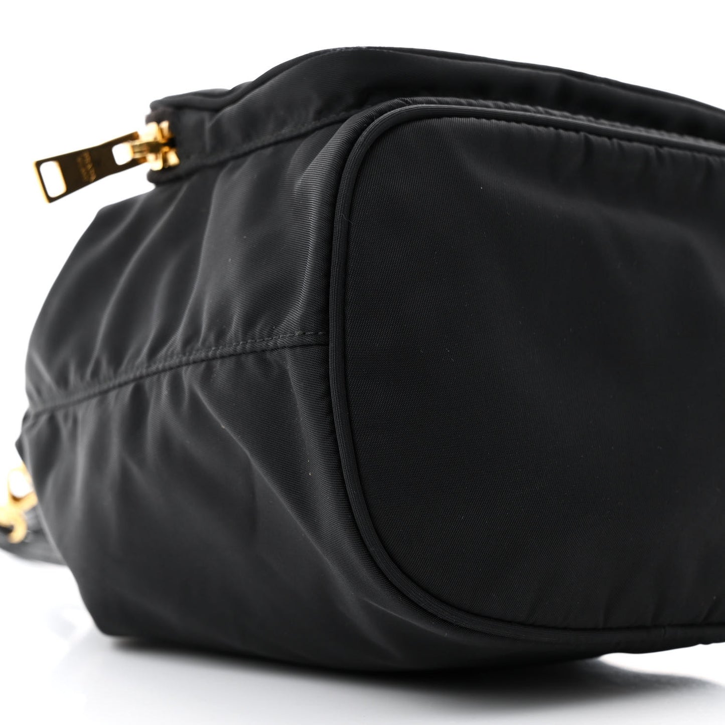 Saffiano Tessuto Nylon Mini Bucket Crossbody Bag Black