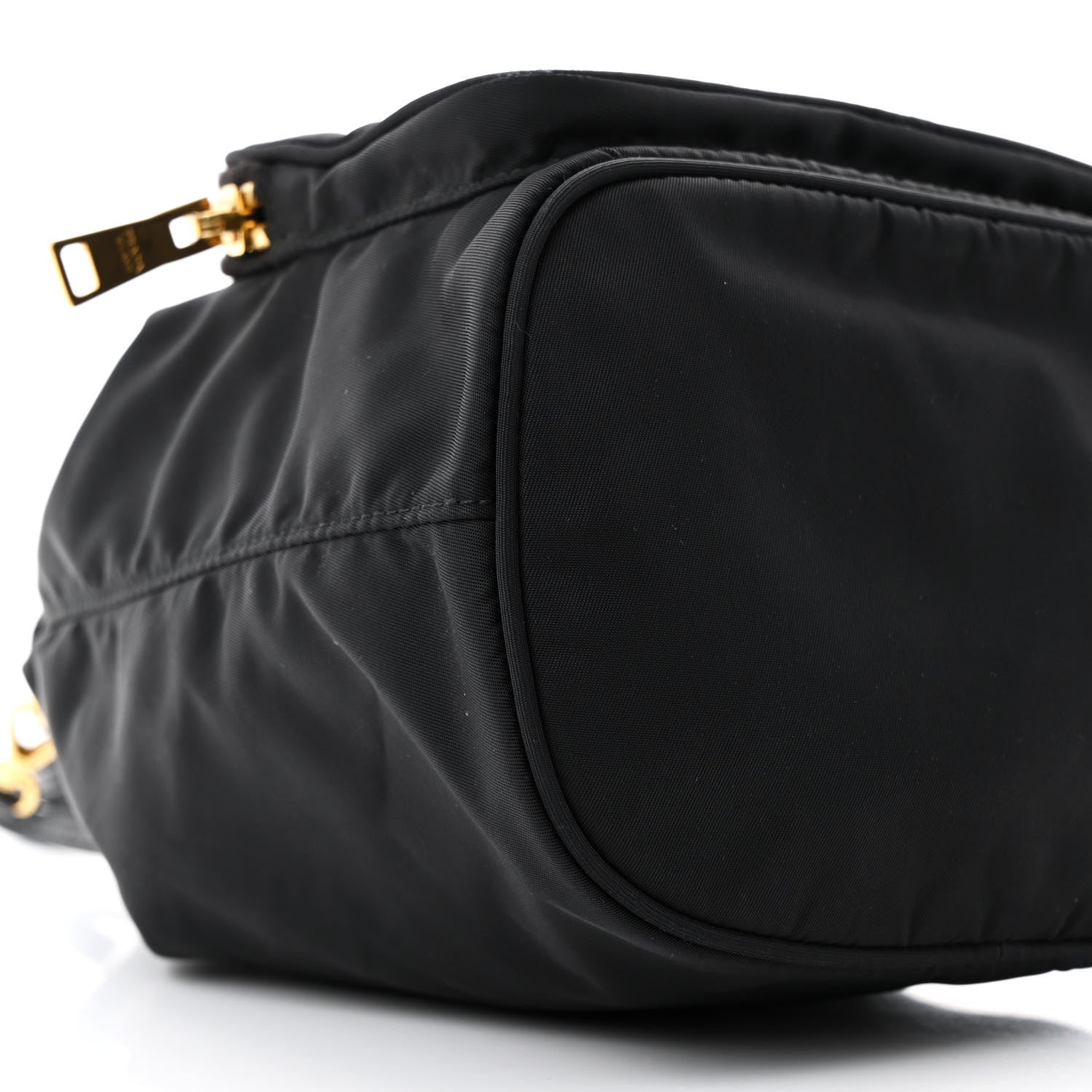 Prada Saffiano Tessuto Nylon Mini Bucket Crossbody Bag Black 8 of 9