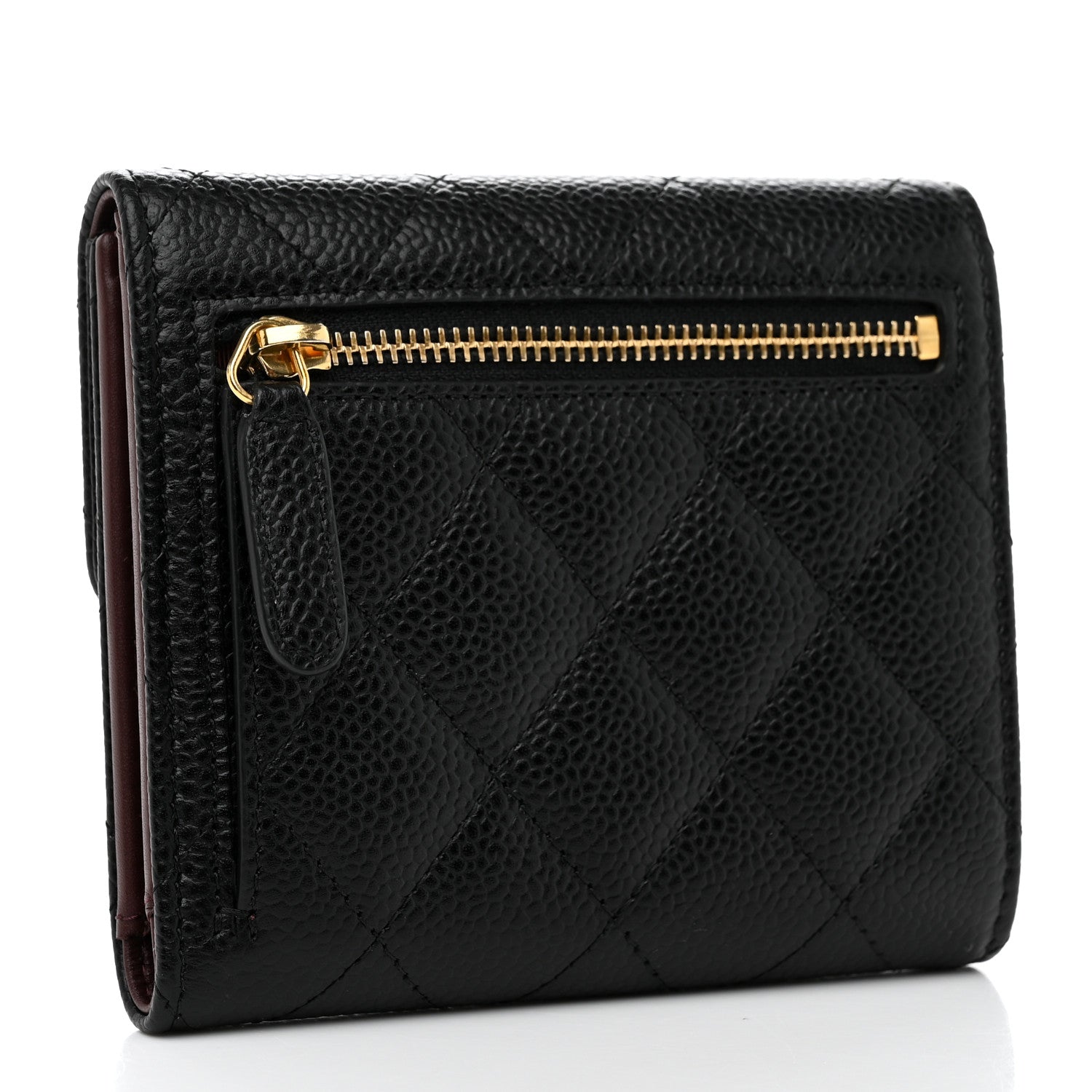 Chanel Caviar Quilted Compact Flap Wallet Black 3 of 8