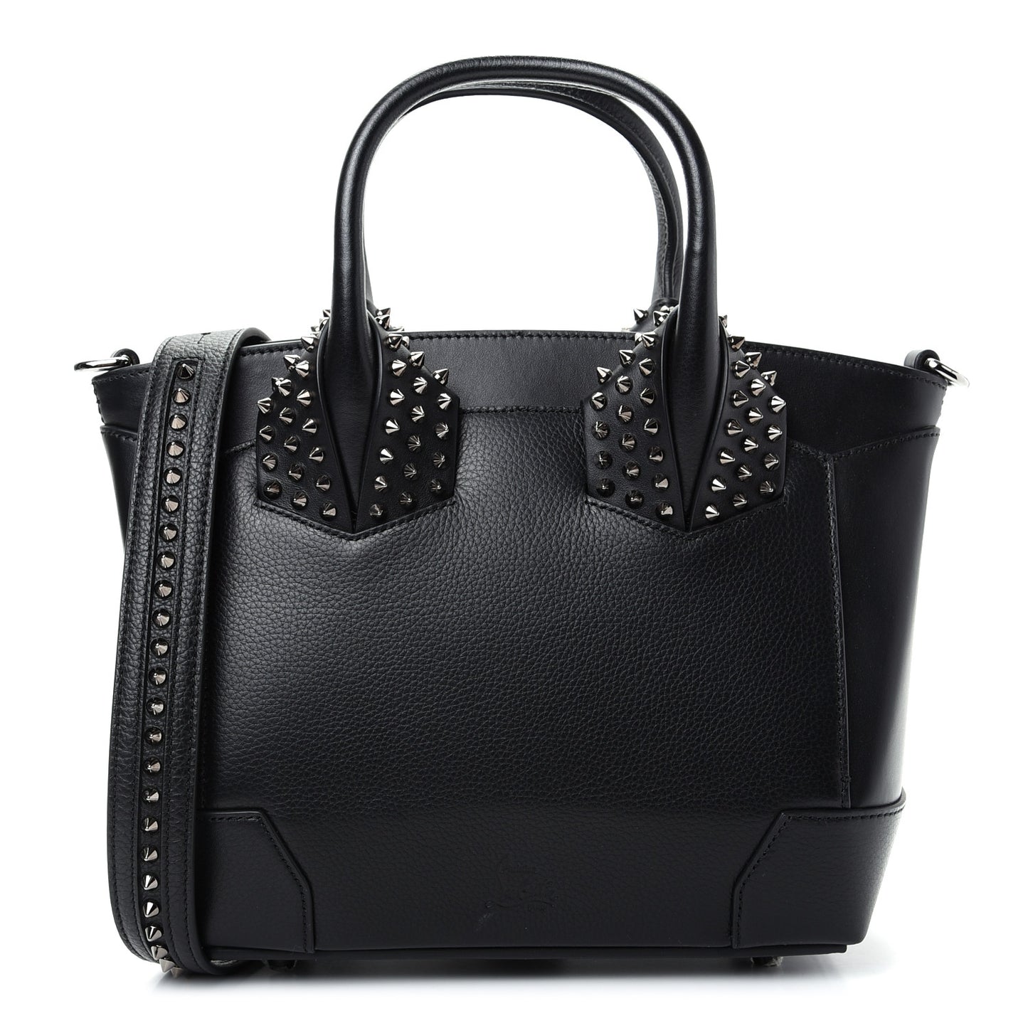 Grained Calfskin Spike Small Eloise Tote Black